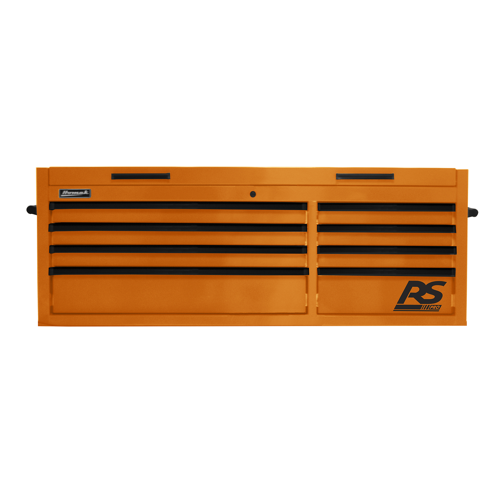 Homak RS Pro, 54in. RS PRO 8 DWR TOP CHEST WITH OUTLET-ORANGE, Width 54 in, Height 21.375 in, Color Orange, Model# OG02065800